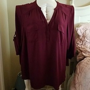 Torrid Sz 5 Maroon Chiffon top